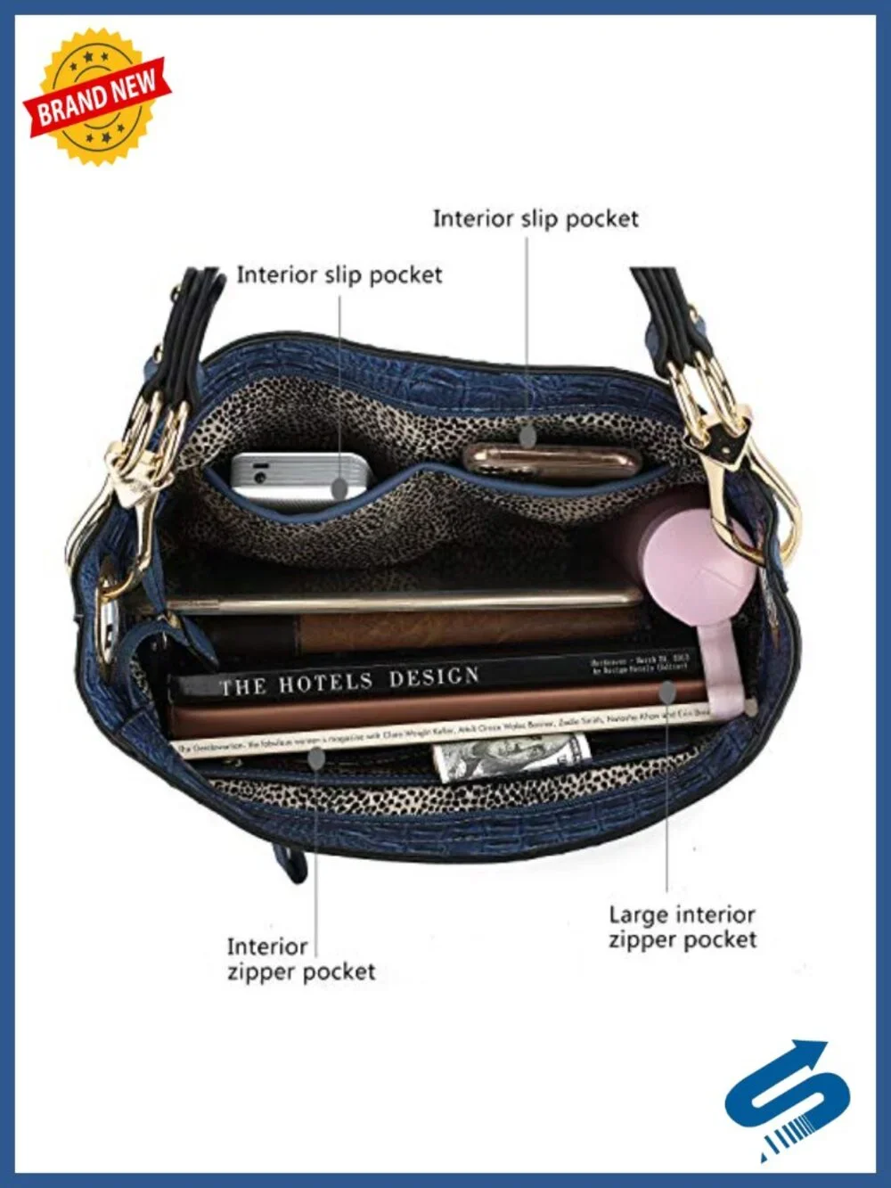 Vegan Faux Leather Hobo Shoulder Bag & Wristlet Wallet Set 2-Piece